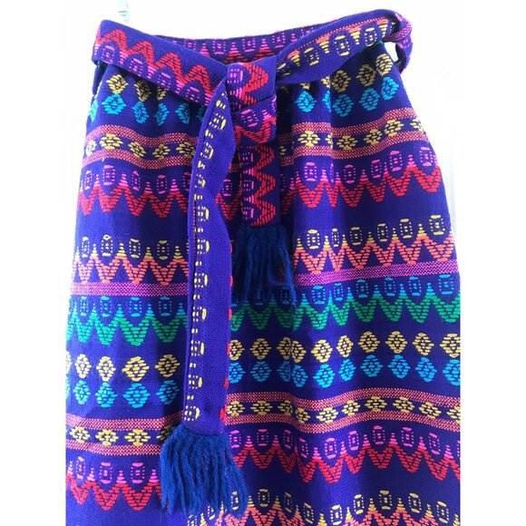 Vintage Maxi Skirt 1970's Saks Fifth Avenue The Young Circle Woven Brilliant Col - Picture 5 of 10